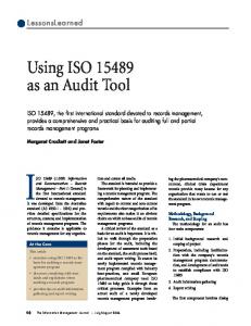 Using ISO 15489 as an Audit Tool