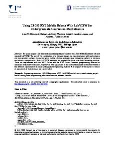 Using LEGO NXT Mobile Robots With LabVIEW for ... - Semantic Scholar