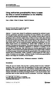 Using multivariate generalizability theory to assess ...