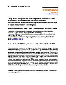 Using Room Temperature Ionic Liquids as Solvents to Probe ...