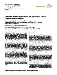 Using satellite data to improve the leaf phenology of ... - Biogeosciences