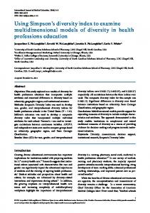 Using Simpson's diversity index to examine multidimensional models ...