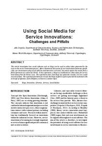 Using Social Media for Service Innovations