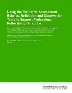 Using the Formative Assessment Rubrics - PBL CONNECTIONS