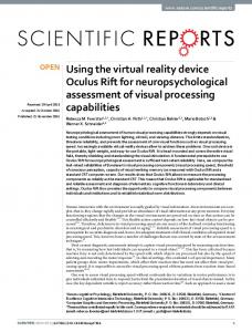 Using the virtual reality device Oculus Rift for neuropsychological