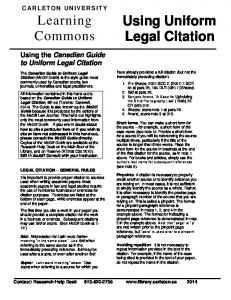 Using Uniform Legal Citation