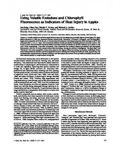 Using Volatile Emissions and Chlorophyll Fluorescence as Indicators ...