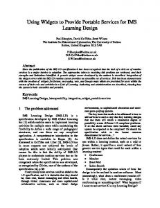 Using Widgets to Provide Portable Services for IMS Learning Design