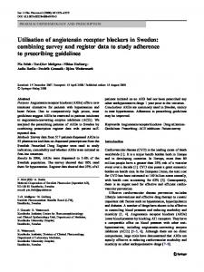 Utilisation of angiotensin receptor blockers in Sweden - Springer Link