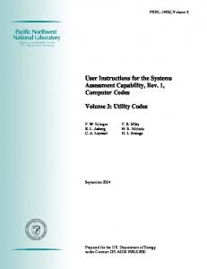 Utility Codes - Pacific Northwest National Laboratory