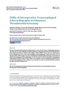 Utility of Intraoperative Transesophageal Echocardiography in ...