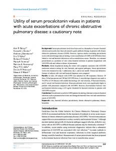 Utility of serum procalcitonin values in patients with ... - BioMedSearch