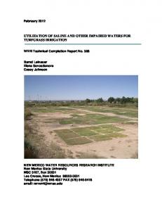 utilization of saline and other impaired waters for turfgrass irrigation