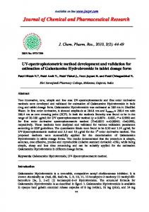 UV-spectrophotometric method development and validation for ...