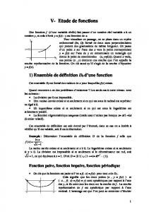 V- Etude de fonctions