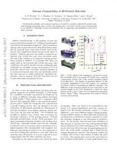 Vacuum Compatibility of 3D-Printed Materials