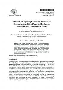 Validated UV-Spectrophotometric Methods for ... - Hindawi