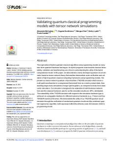 Validating quantum-classical programming models with tensor ... - PLOS