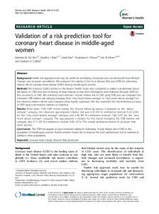 Validation of a risk prediction tool for coronary