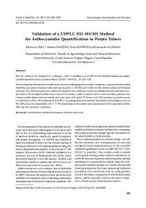 Validation of a UHPLC-ESI-MS/MS Method for Anthocyanidin ...