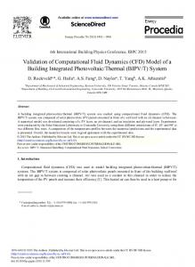 Validation of Computational Fluid Dynamics (CFD ... - Science Direct