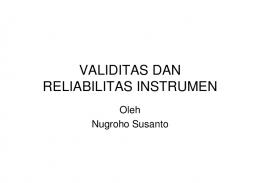 VALIDITAS DAN RELIABILITAS INSTRUMEN