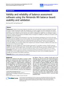Validity and reliability of balance assessment software ... - Springer Link