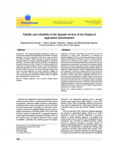 Validity and reliability of the Spanish version of the ... - Psicothema