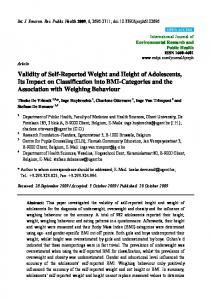 Validity of Self-Reported Weight and Height of Adolescents - CiteSeerX