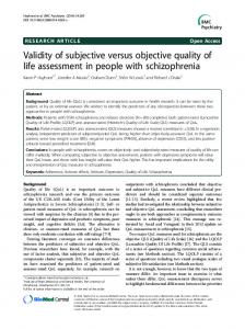 Validity of subjective versus objective quality of life assessment in ...