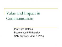 Value and Impact in Communication - Bournemouth University ...