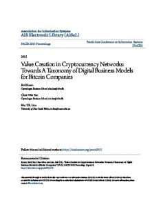 Value Creation in Cryptocurrency Networks