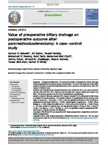 Value of preoperative biliary drainage on postoperative outcome after ...