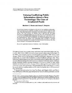 Valuing Conflicting Public Information About a New Technology: The ...