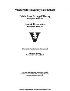 Vanderbilt University Law School Public Law & Legal Theory ... - SSRN