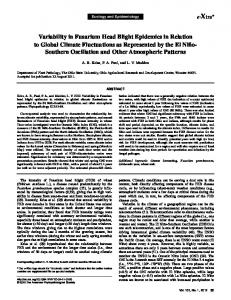 Variability in Fusarium Head Blight Epidemics in ... - APS Journals