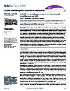 Variability of Tornado Occurrence over the ... - Wiley Online Library