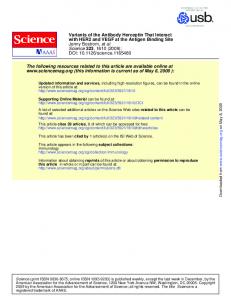 Variants of the Antibody Herceptin That Interact with ...