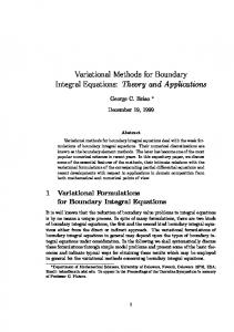 Variational Methods for Boundary Integral Equations - CiteSeerX