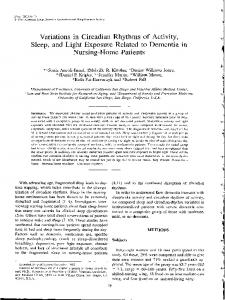 Variations in Circadian Rhythms of Activity, Sleep, and Light Exposure ...