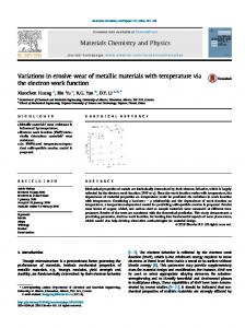 Variations in erosive wear of metallic materials with temperature via