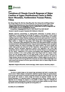 Variations of Climate-Growth Response of Major Conifers at ... - MDPI