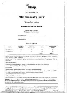 VCE Chemistry Unit 2