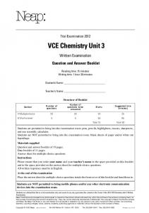 VCE Chemistry Unit 3 - CRCChemistryY12