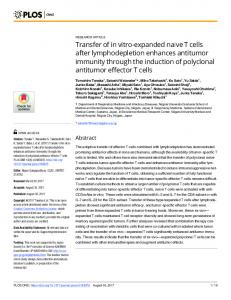 ve T cells after lymphodepletion enhances