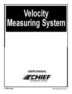 Velocity Users Manual