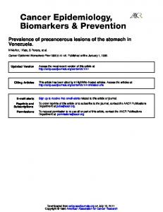 Venezuela. Prevalence of precancerous lesions of the ...