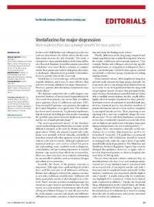 Venlafaxine for major depression