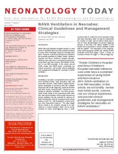 Ventilation in Neonates - Neonatology Today