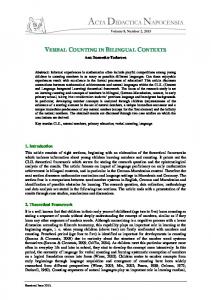 Verbal Counting in Bilingual Contexts.